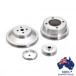FORD FALCON MUSTANG WINDSOR 289 302 351W PULLEY SET 1 GROOVE WATER PUMP CRANK & ALT - 4 BOLT  69 +